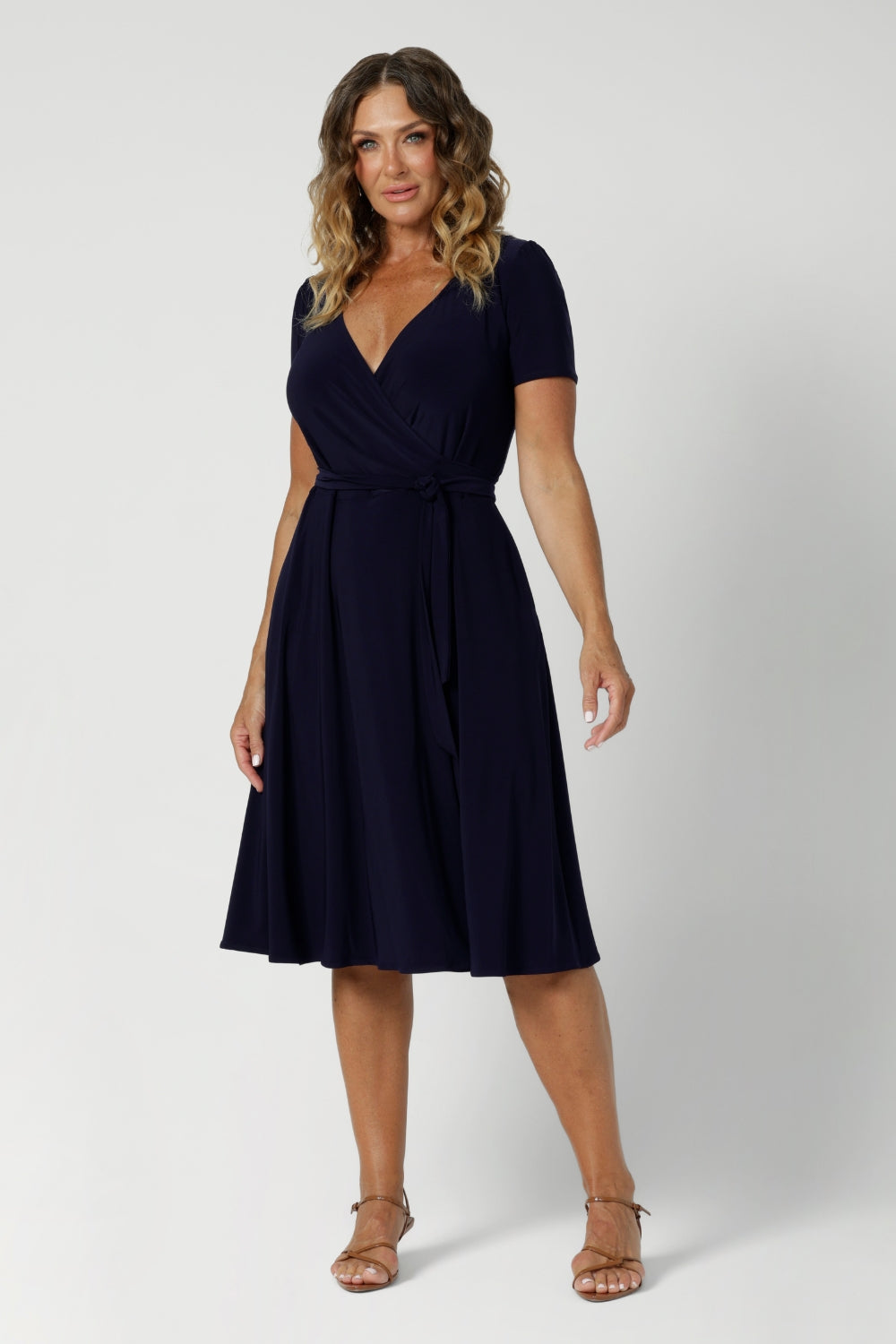 casual wrap dresses Maree Wrap Dress in Navy | Women's Wrap Dresses