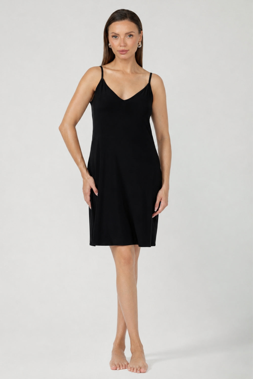 Myah Reversible Slip Dress in Black | Women's Loungewear – Fleur