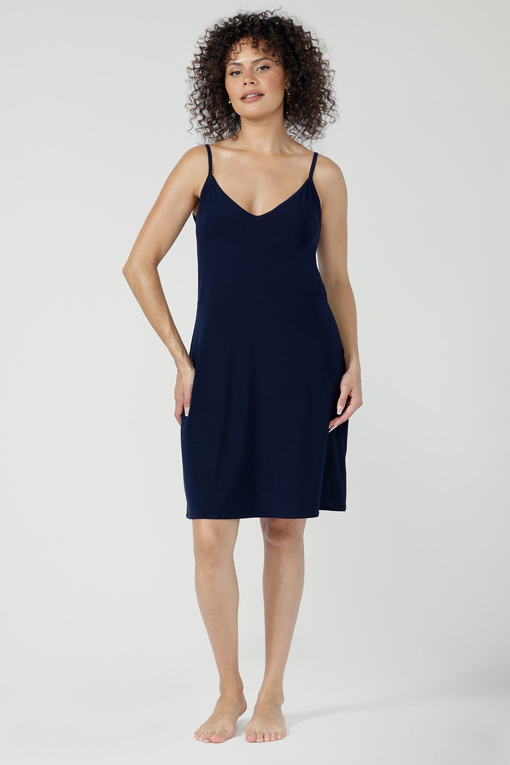 Myah Reversible Mini Slip Dress in Navy