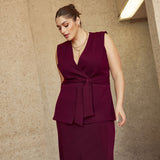 Vienna Vest in Wine Smart Crepe