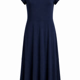 Designer Archive - Amal Midi Dress in Navy