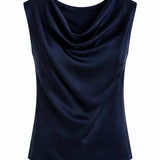 One of a Kind - Lily Top in Ink Satin