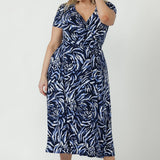 Alexis Wrap Dress in Indigo Drift