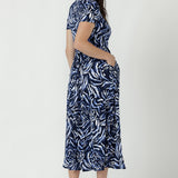 Alexis Wrap Dress in Indigo Drift