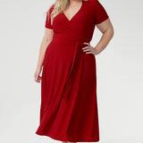 The Alexis Dress is on red dry touch jersey fabric that provides a soft stretch. Due to the high pigment quality in this fabric, this garment needs to be washed separately before wear to avoid colour transfer onto other garments, as per the care label.