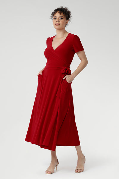 Alexis Wrap Dress in Red | Leina + Fleur