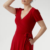 Alexis Wrap Dress in Red
