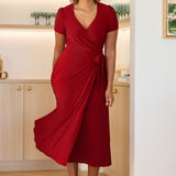 Alexis Wrap Dress in Red