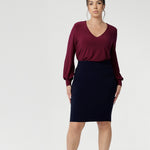 Petite height model wears double-layer tube skirt. Designed to ensure a flattering fit, while the soft folded waistband adds extra comfort. The Andi Tube Skirt is available in a mini length, regular and midi length for a bold and stylish look no matter your style.