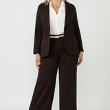 Drew Pant in Cocoa Smart Crepe