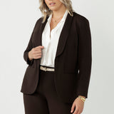 Merit Blazer in Cocoa Smart Crepe