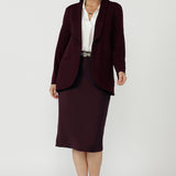 Merit Blazer in Wine Smart Crepe