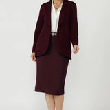 Merit Blazer in Wine Smart Crepe