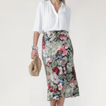 The bias-cut construction enhances drape, creating a flattering shape that moves with you. Available in sizes 8-24