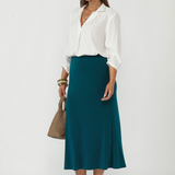 Proudly designed and made in Australia and stocked in sizes 8-24. A line skirt with bias cut design for women in Australia.