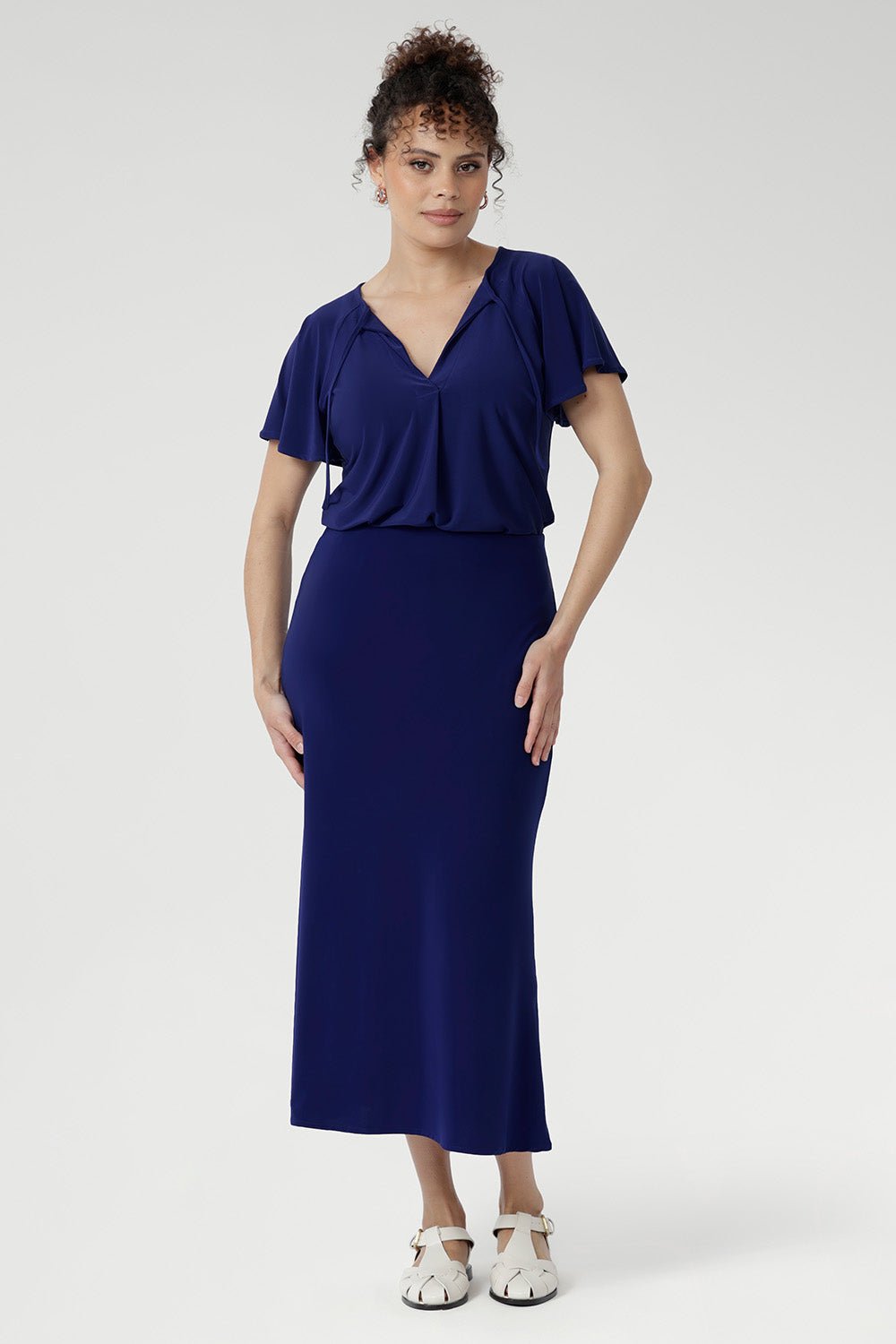 Elevate your wardrobe with the Asher Skirt in Deep Cobalt, crafted from our luxurious dry-touch stretch jersey. Its A-line cut and elasticated waist create a smooth, flattering shape that moves with ease. This Australian-made skirt pairs perfectly with both structured tops and relaxed knits, offering effortless style for work, weekends, and beyond.