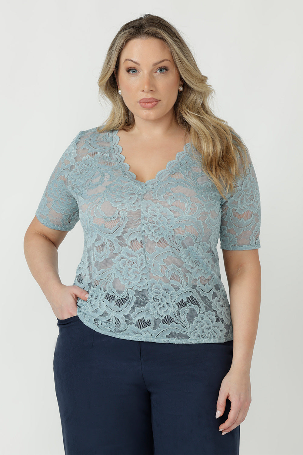 Ashley Top in Aspen Lace