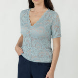 Ashley Top in Aspen Lace