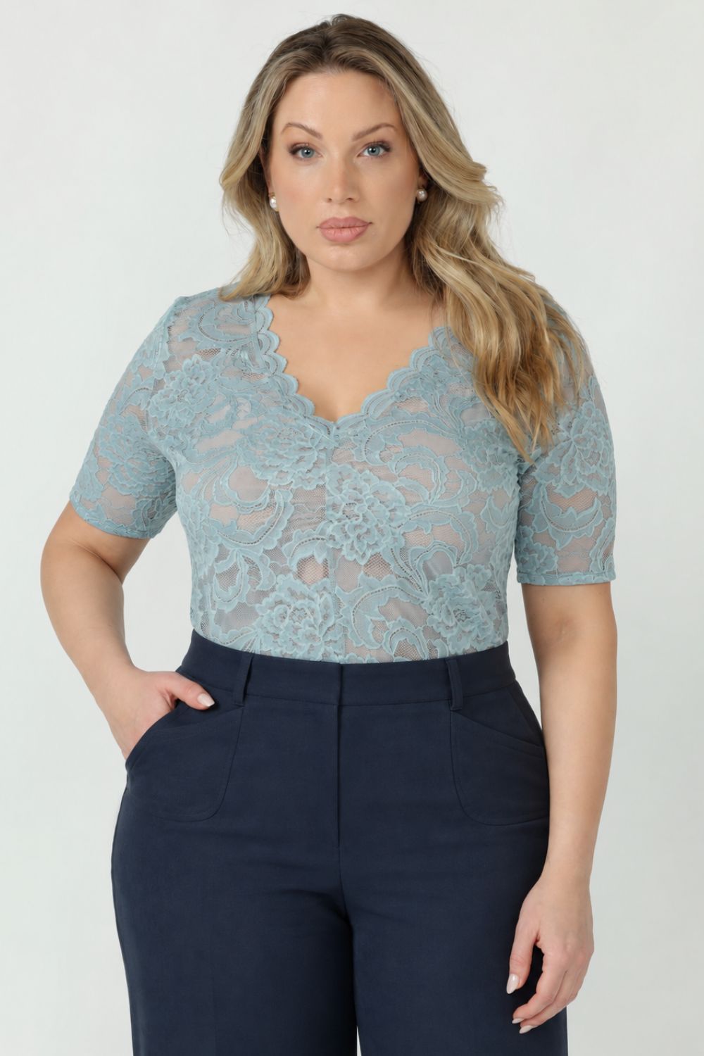 Ashley Top in Aspen Lace