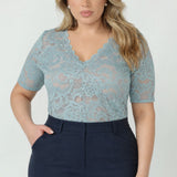 Ashley Top in Aspen Lace