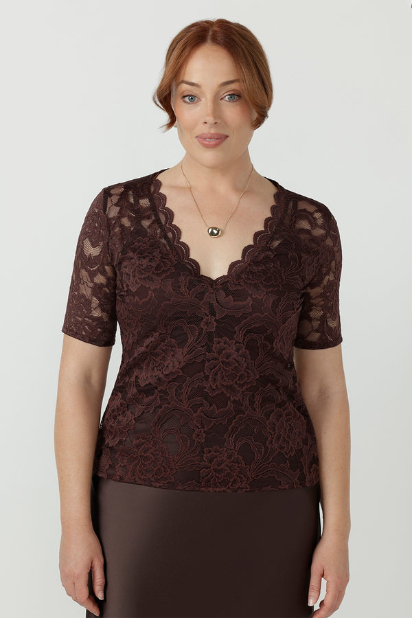 Ashley Top in Chocolate Lace