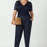 James Pant in Navy Pinstripe