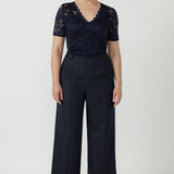 Ashley Top in Navy Lace