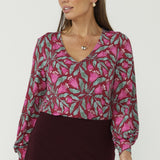 Avery Top in Bordeaux Bloom