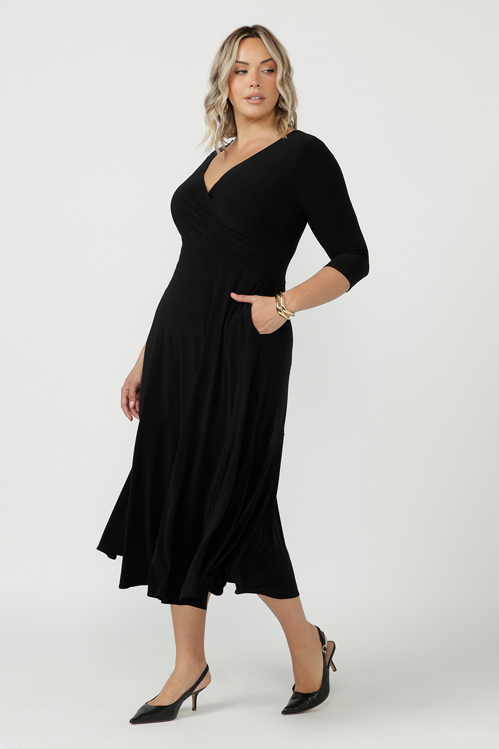 Bettina Wrap Dress in Black