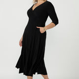 Bettina Wrap Dress in Black