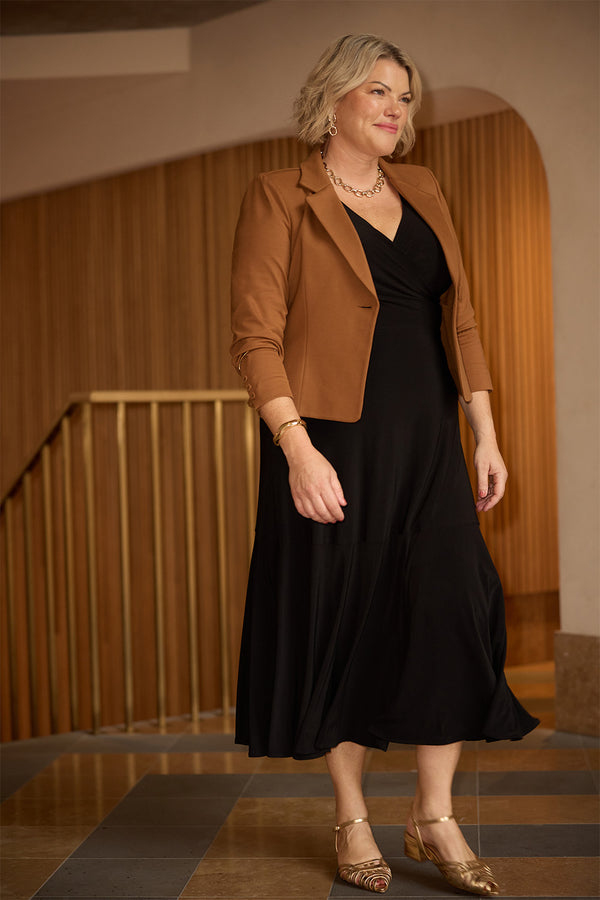 Bettina Reversible Wrap Dress in Black