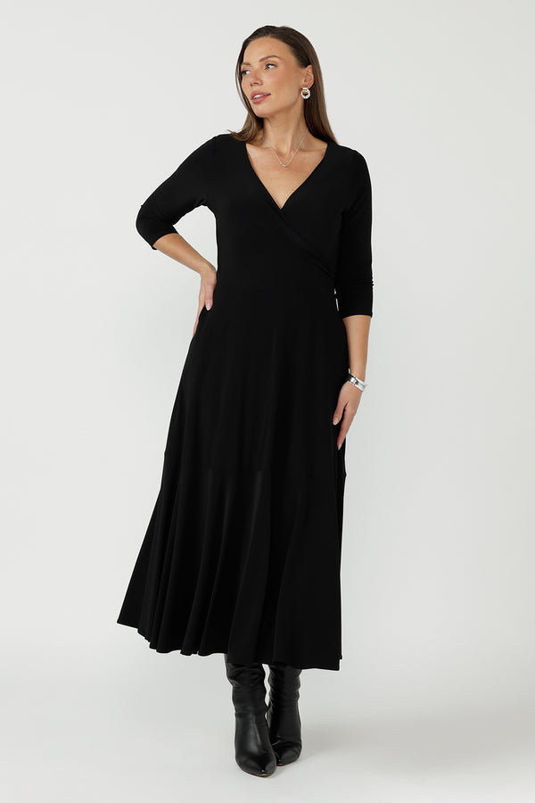 Bettina Wrap Dress in Black