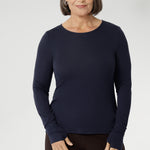 Designed with comfort in mind, offering generous stretch and a smooth, breathable feel. Australian Made fabric has been used to craft a collection of Tencel Wool long sleeve tops with the choice of a boat neck and turtle neck lines. 