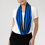 Bamboo Scarf in Blue & Black Stripe