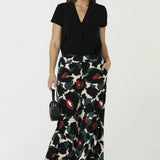Caspian Palazzo Pant crafted from premium dry-touch stretch jersey, featuring a fluid wide-leg silhouette, mid-rise waist and effortless pull-on design.