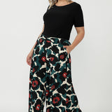 Luxe Caspian Palazzo Pant crafted from premium dry-touch jersey with soft stretch, offering beautiful movement, side pockets and a sophisticated full-length silhouette.