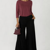Caspian Palazzo Pant in Black