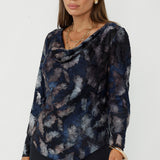 Chrissy Top in Smokey Feathers