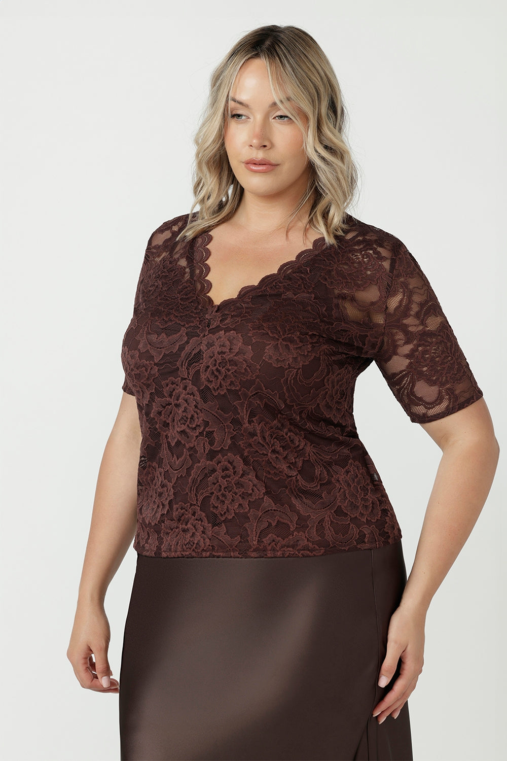 Ashley Top in Chocolate Lace