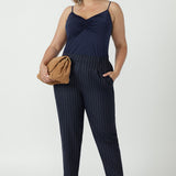 James Pant in Navy Pinstripe