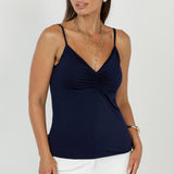Elevate your essentials with the Cleo Cami, designed in Australia from luxurious stretch jersey. Featuring delicate straps, front ruching, and a sleek silhouette, it’s ideal for comfortable office wear and layering under sheer or lace tops.