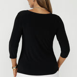 Timeless Collins Top designed in premium dry-touch jersey with soft stretch, featuring bust darts, a flattering fitted shape and versatile layering appeal.