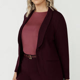 Merit Blazer in Wine Smart Crepe