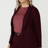 Merit Blazer in Wine Smart Crepe