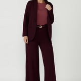 Merit Blazer in Wine Smart Crepe