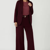 Merit Blazer in Wine Smart Crepe
