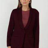 Merit Blazer in Wine Smart Crepe