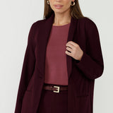 Merit Blazer in Wine Smart Crepe