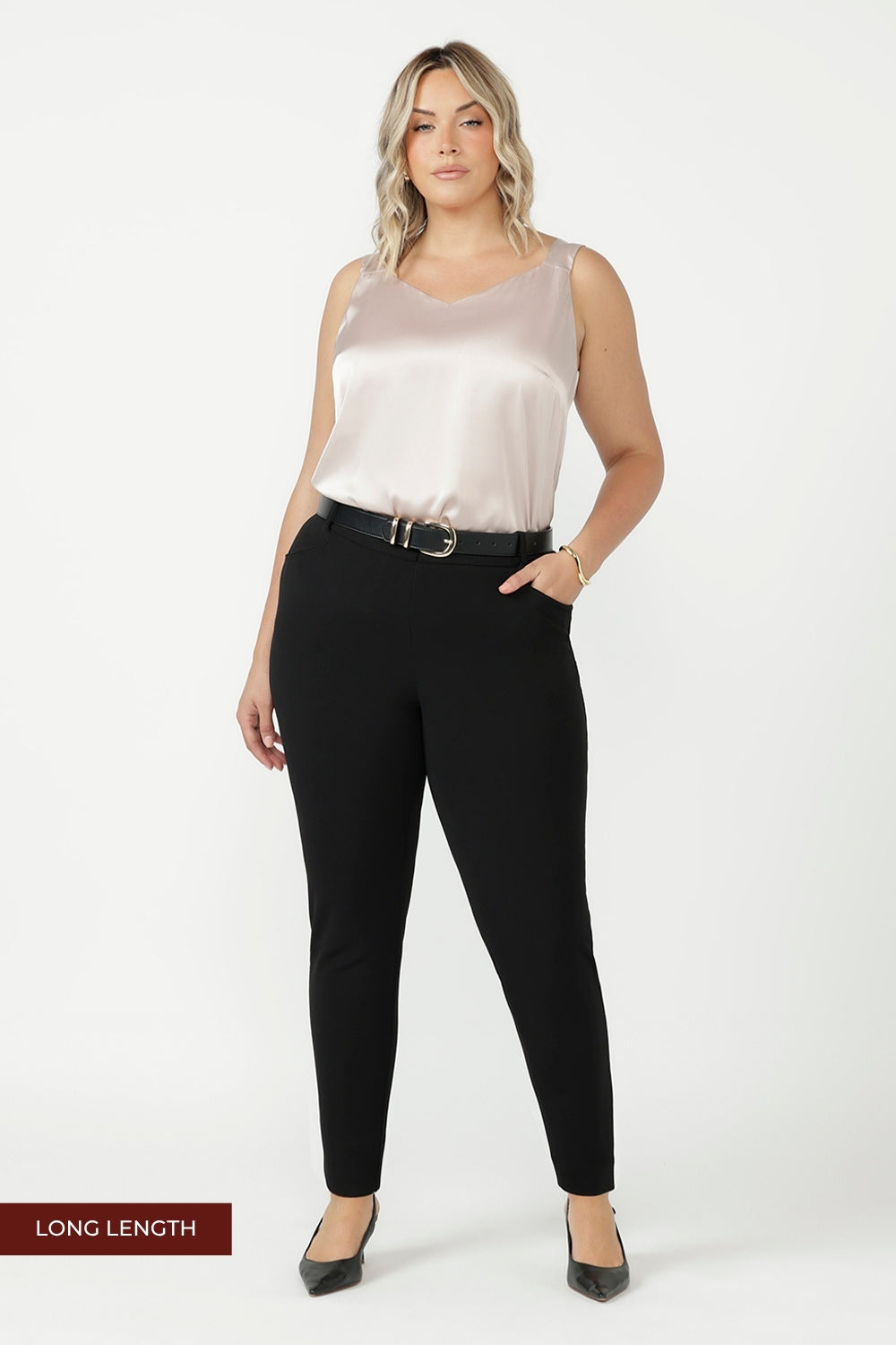 Corbin Pant in Black Smart Crepe