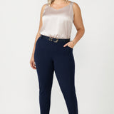Corbin Pant in Navy Smart Crepe